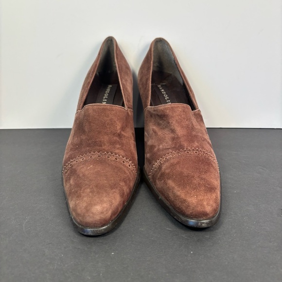 Bandolino Izra Suede Block Heel Pumps Brown 8.5M Office Classic - Picture 1 of 7